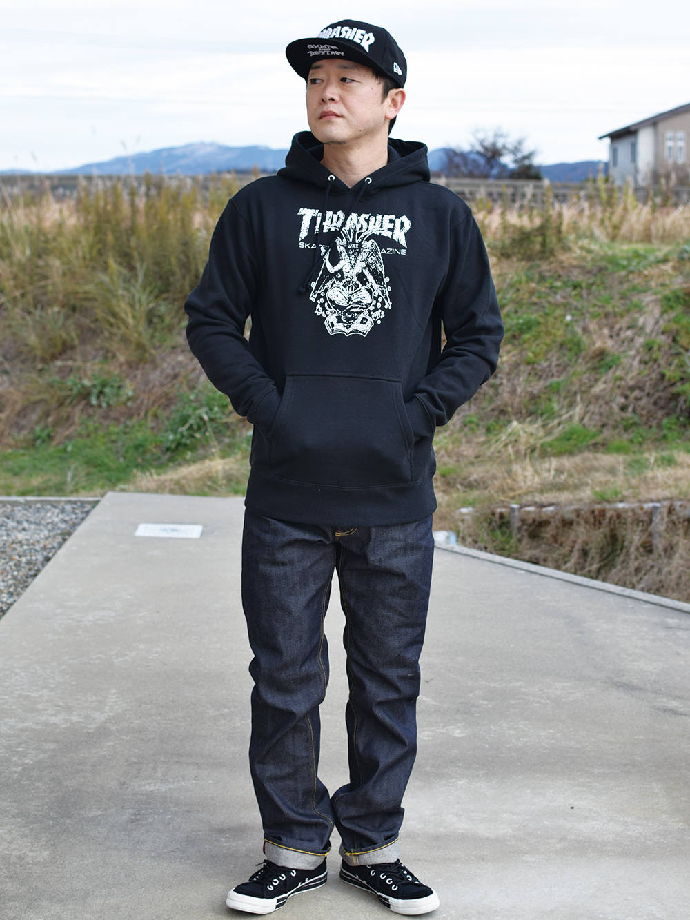 THRASHER - Baphomet CREW HOODIE | DOLL