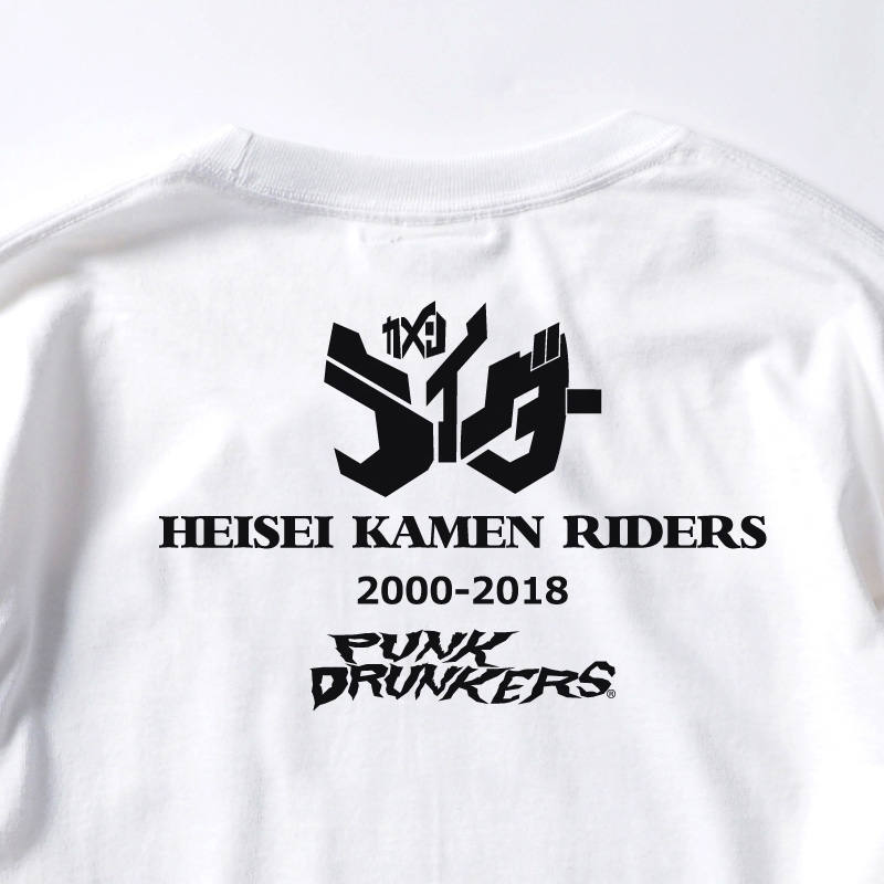 PUNK DRUNKERS - [PDSx仮面ライダー] 平成ライダー顔ロンTEE